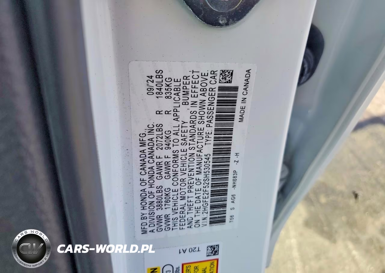 2025 Honda Civic Sport VIN:2HGFE2F52SH530545 - 12