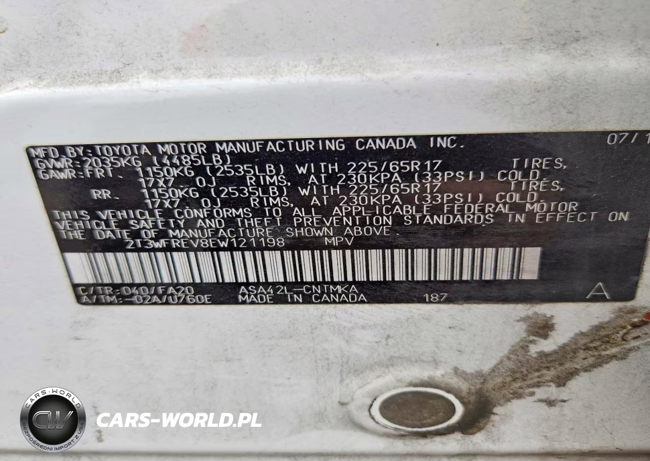 2014 Toyota Rav4 Xle VIN:2T3WFREV8EW121198 - 14