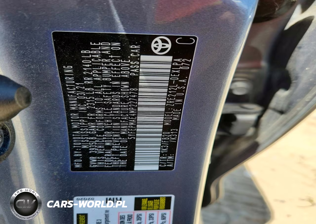 2021 Toyota Corolla Le VIN:5YFEPMAE4MP227478 - 12