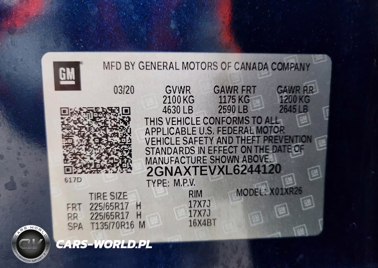 2020 Chevrolet Equinox Lt VIN:2GNAXTEVXL6244120 - 13