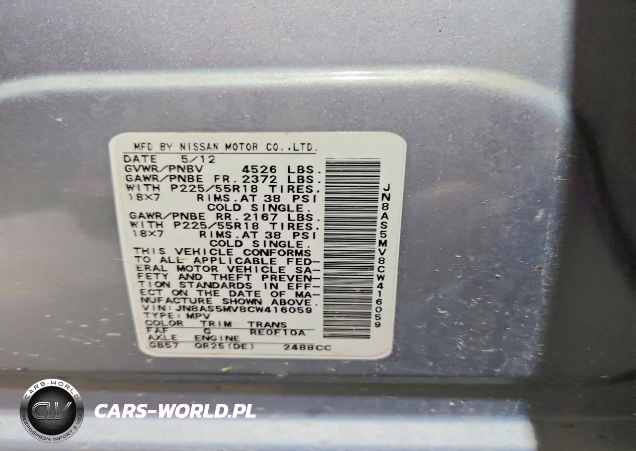 2012 Nissan Rogue S-Sv VIN:JN8AS5MV8CW416059 - 12