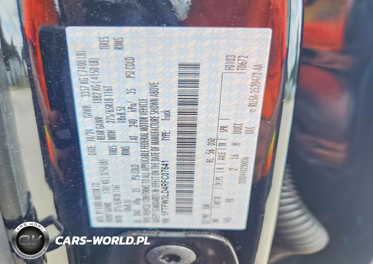 2024 Ford F150 Xlt VIN:1FTFW3LD4RFC07641 - 12