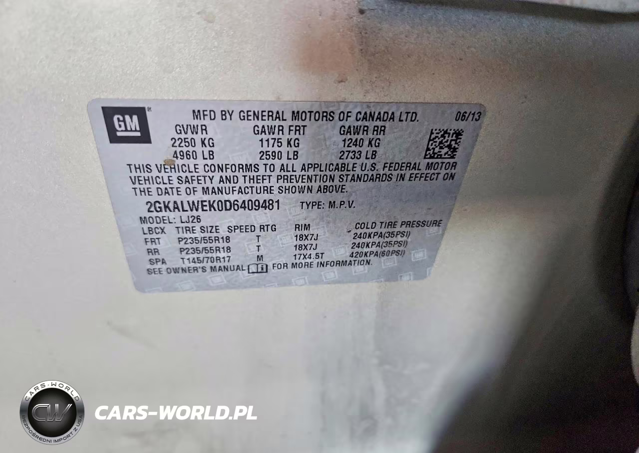 2013 GMC Terrain Slt VIN:2GKALWEK0D6409481 - 14