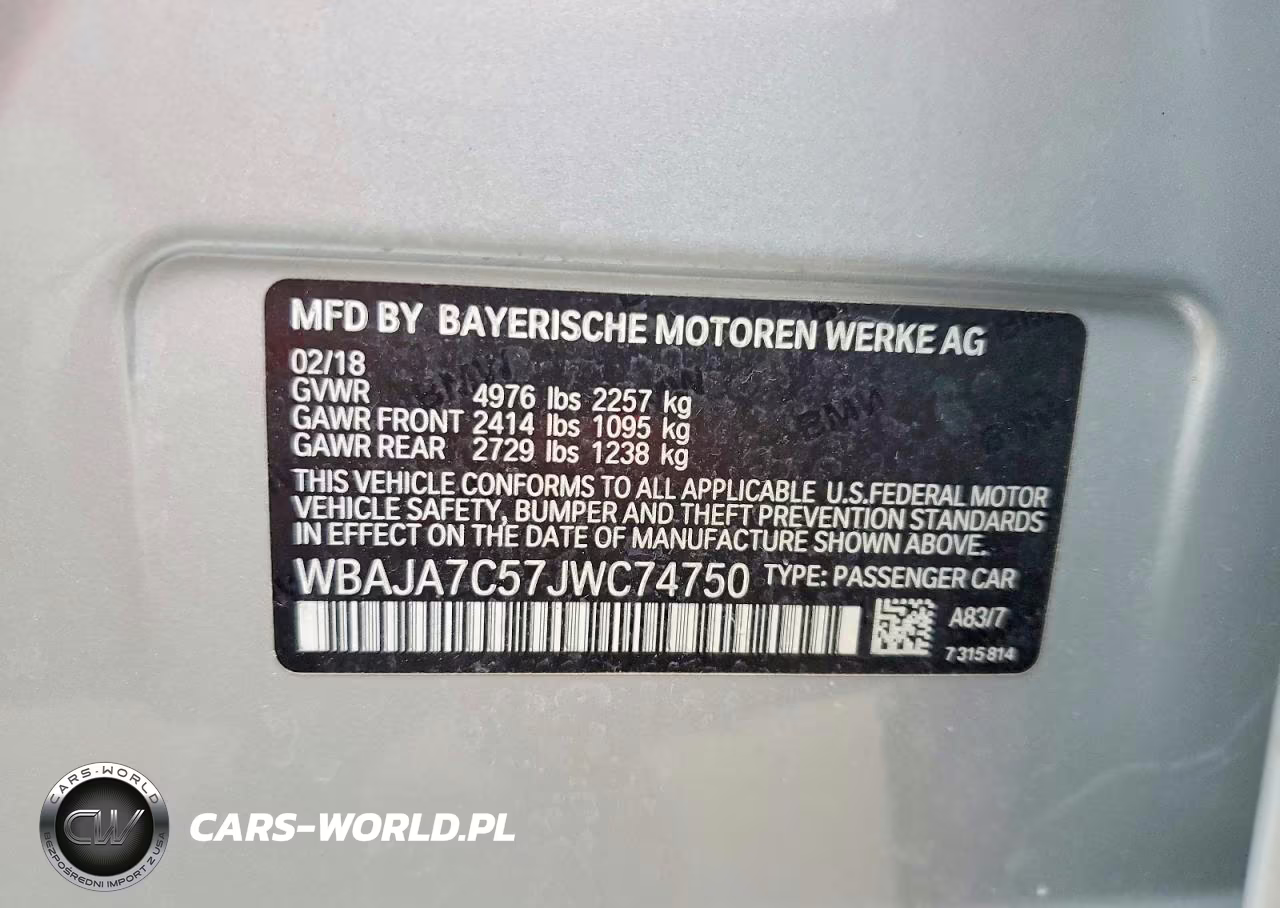 2018 BMW 530 Xi VIN:WBAJA7C57JWC74750 - 12