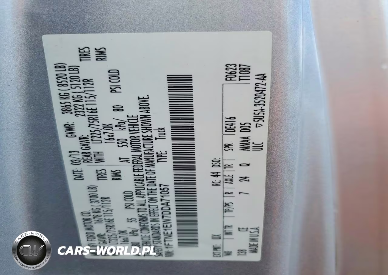 2013 Ford Econoline E150 Van VIN:1FTNE1EW7DDA71057 - 13
