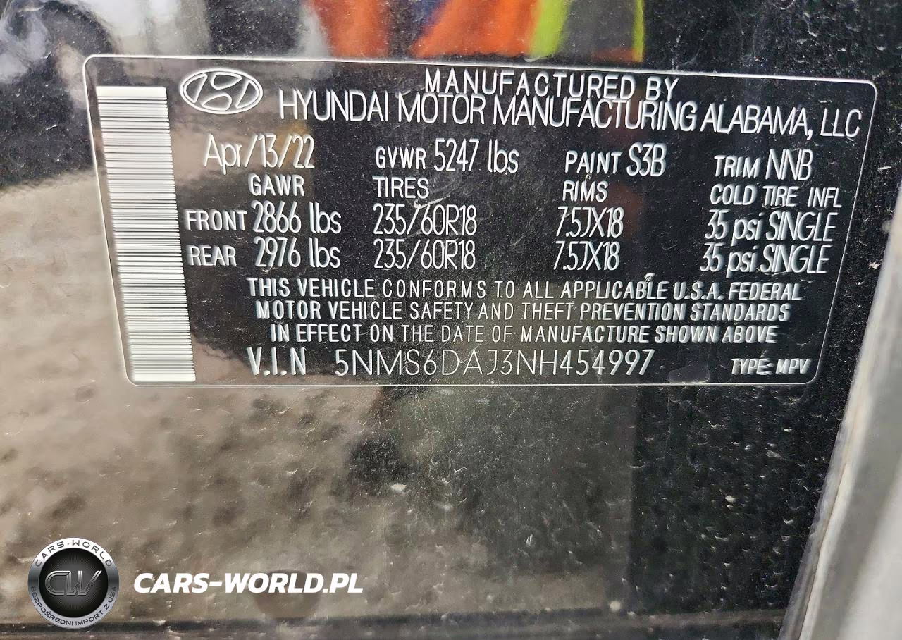2022 Hyundai Santa Fe Xrt VIN:5NMS6DAJ3NH454997 - 13
