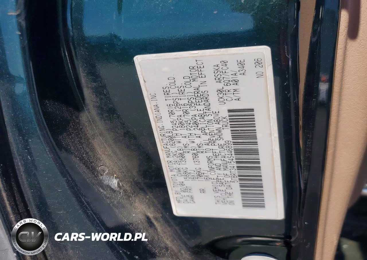 2004 Toyota Tundra Sr5 VIN:5TBRT34154S446899 - 12