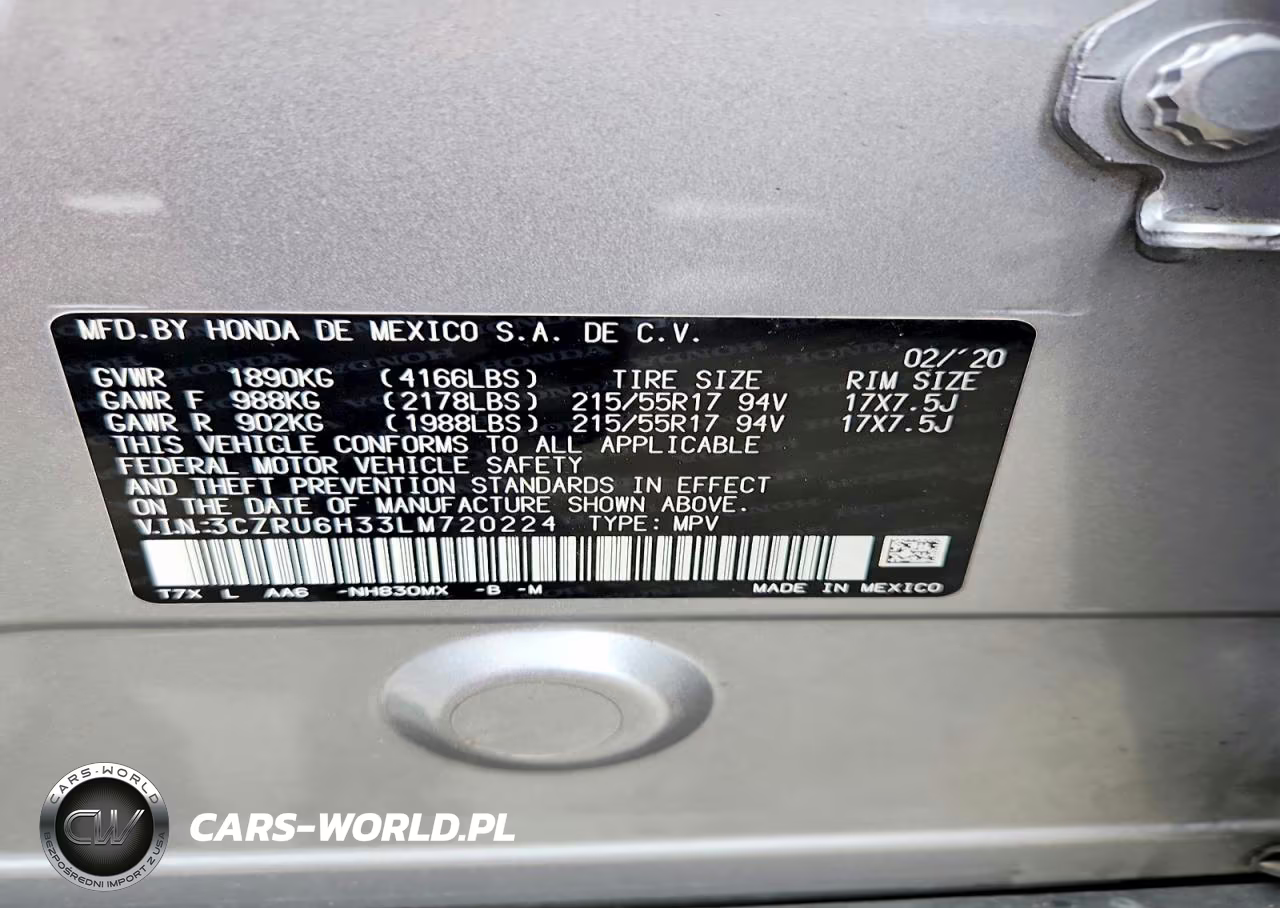 2020 Honda Hr-V Lx VIN:3CZRU6H33LM720224 - 12
