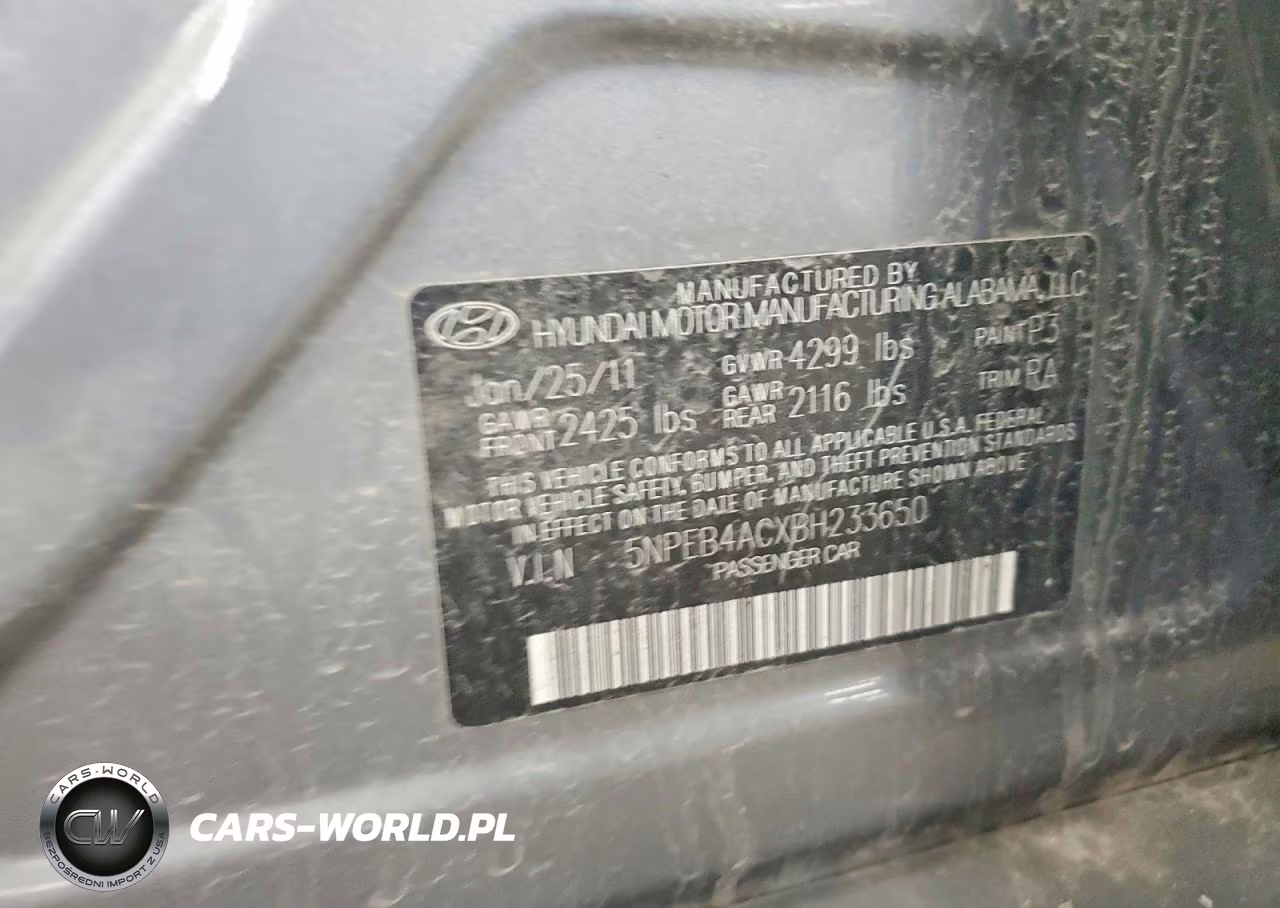 2011 Hyundai Sonata Gls VIN:5NPEB4ACXBH233650 - 12