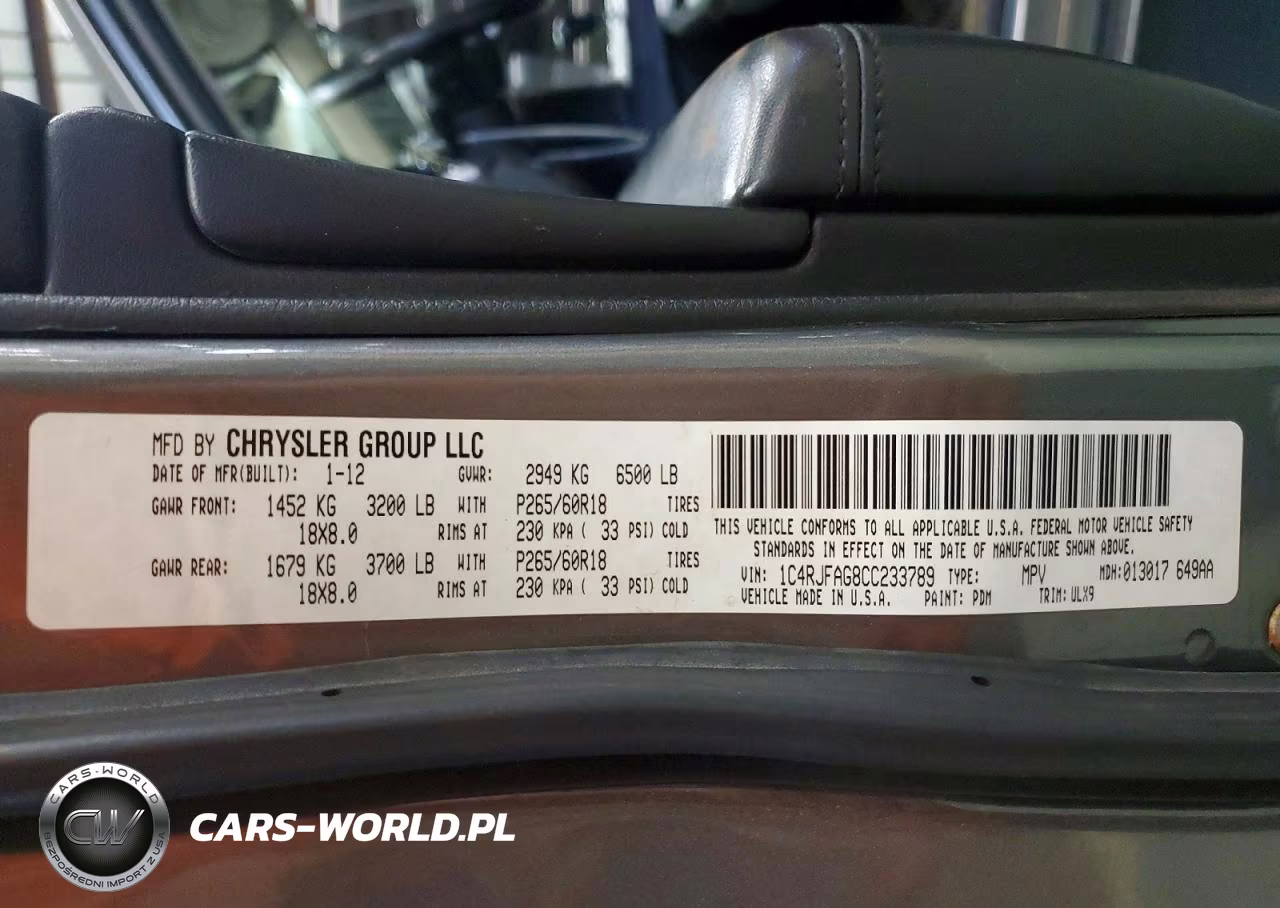 2012 Jeep Grand Cherokee Laredo VIN:1C4RJFAG8CC233789 - 13
