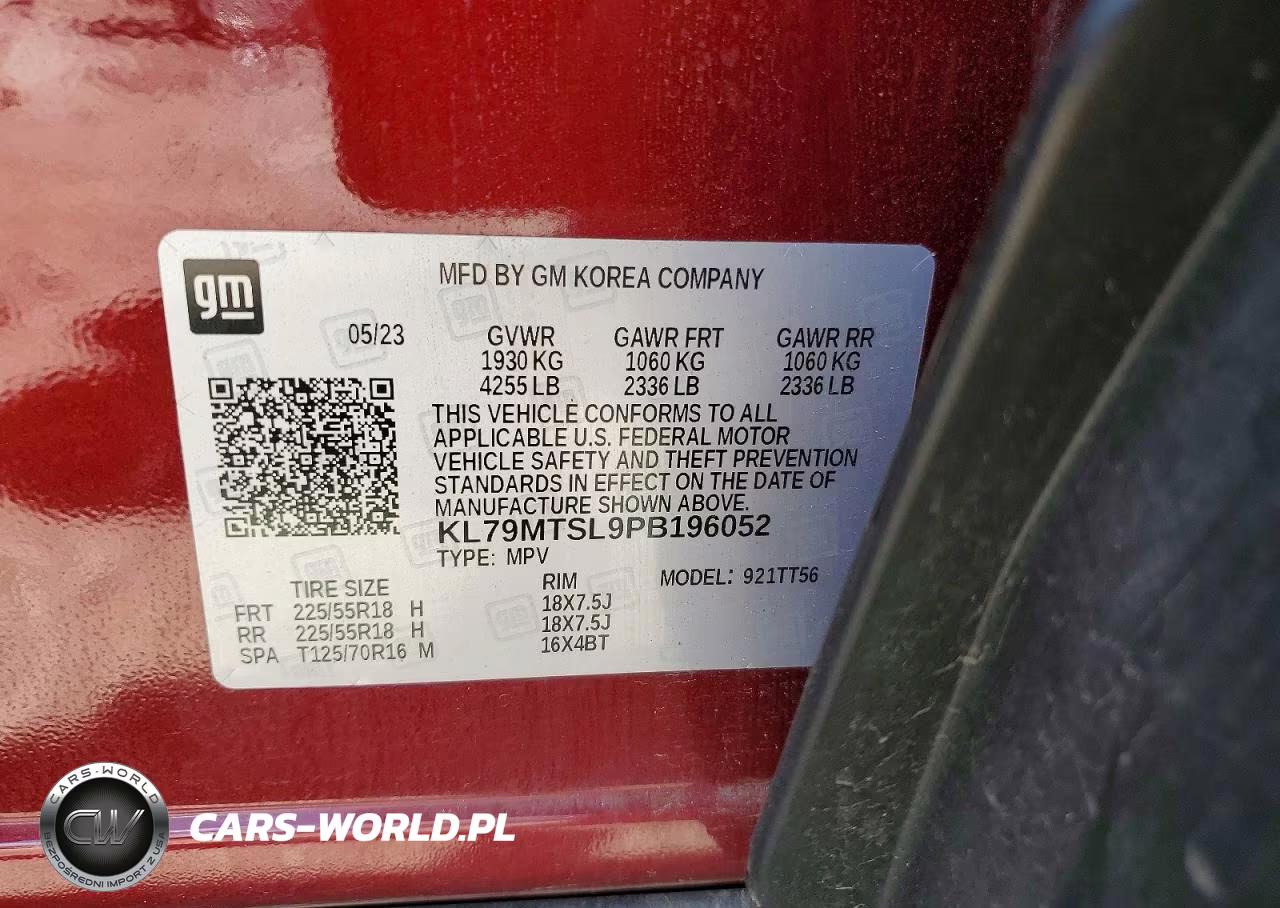 2023 Chevrolet Trailblazer Rs VIN:KL79MTSL9PB196052 - 12