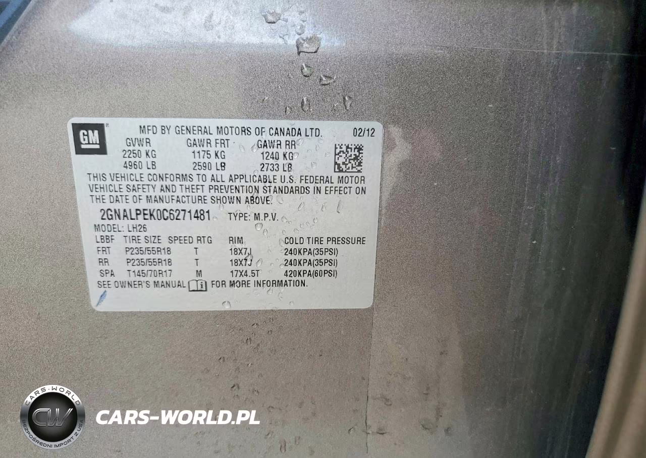 2012 Chevrolet Equinox Lt VIN:2GNALPEK0C6271481 - 13