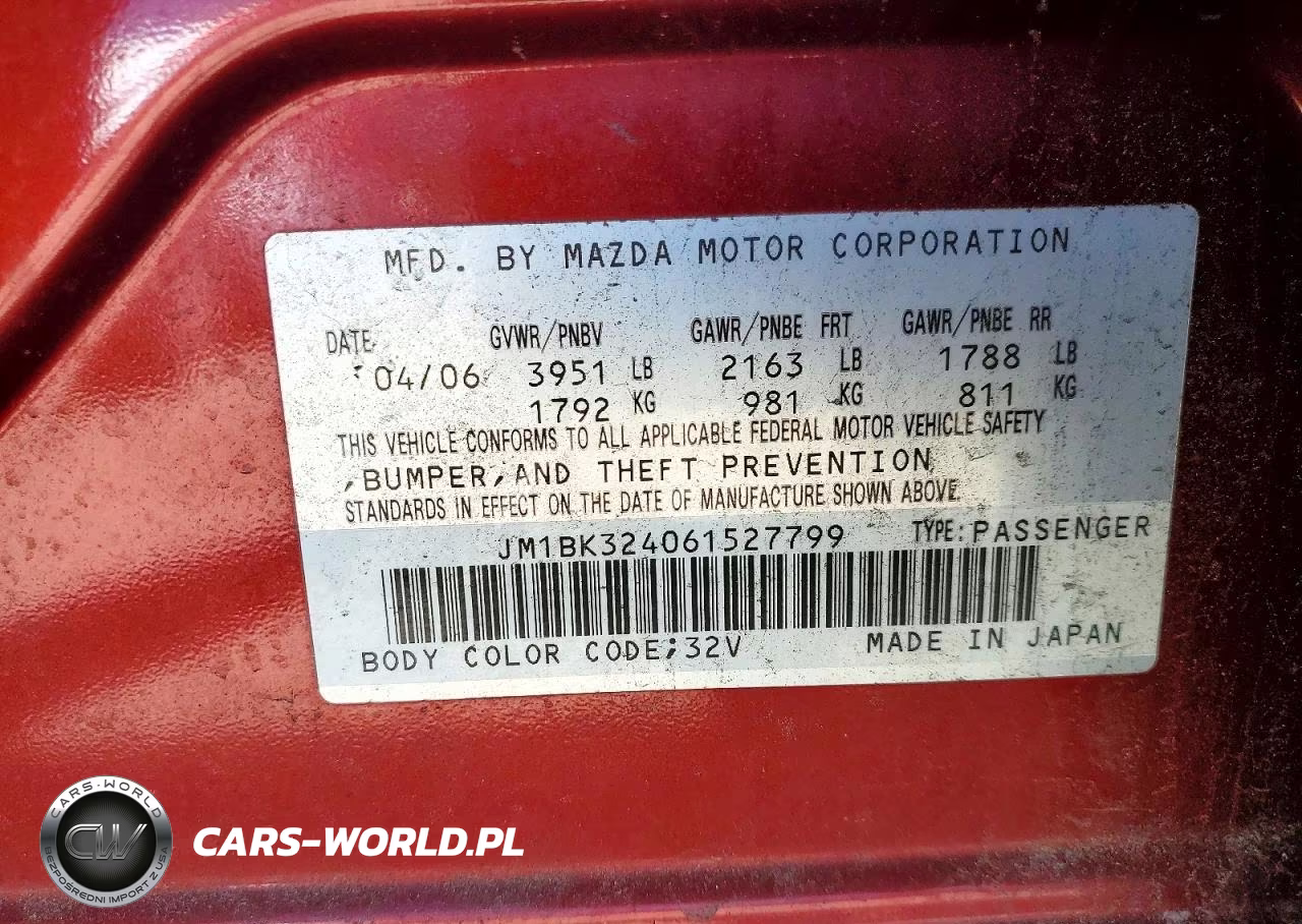2006 Mazda 3 S VIN:JM1BK324061527799 - 13