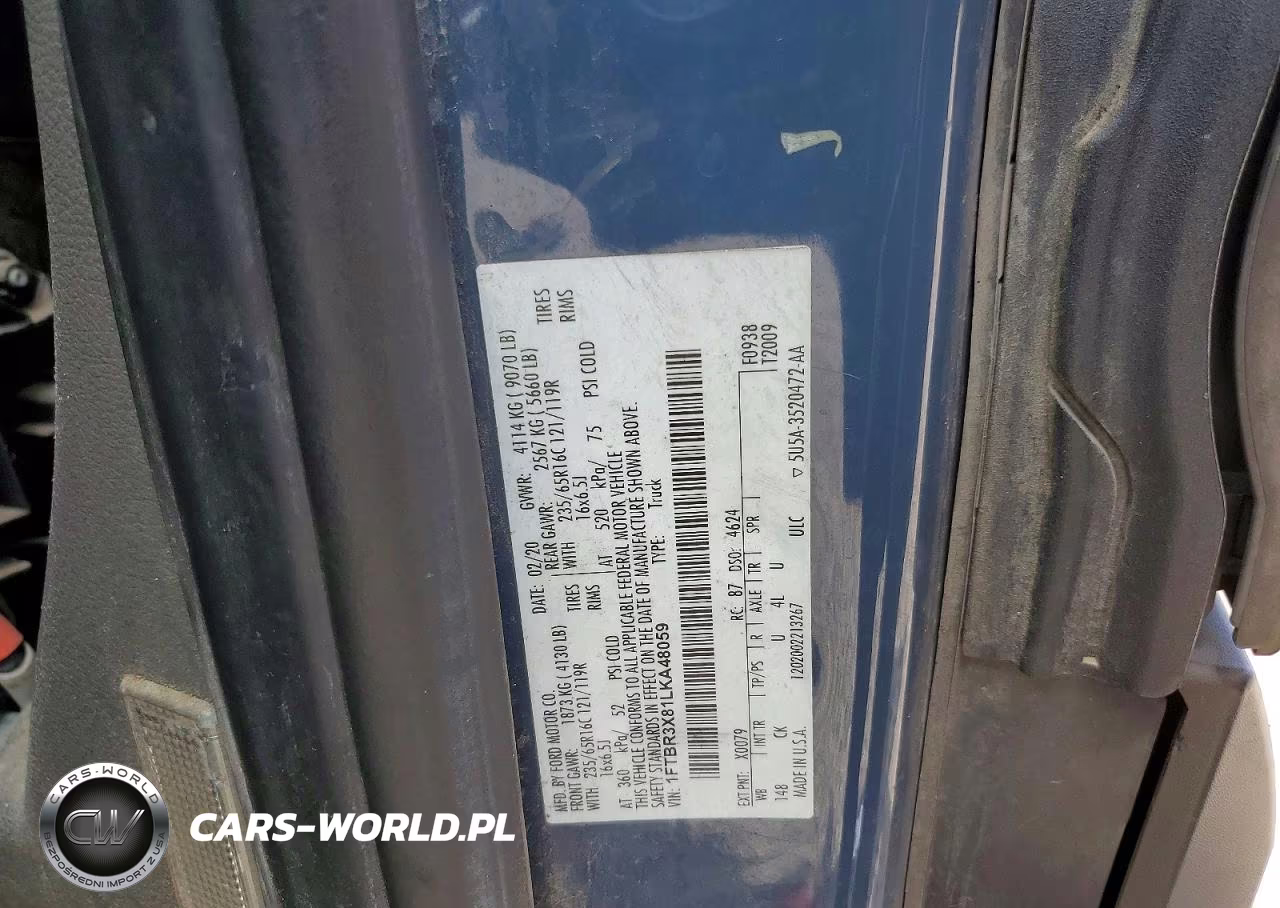 2020 Ford Transit T-250 VIN:1FTBR3X81LKA48059 - 13
