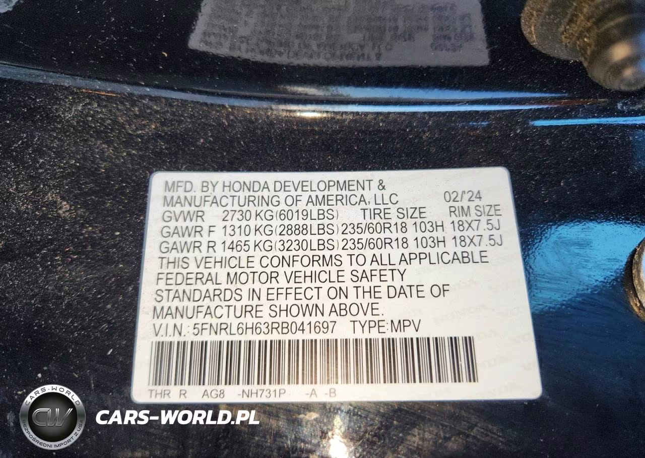 2024 Honda Odyssey Exl VIN:5FNRL6H63RB041697 - 13