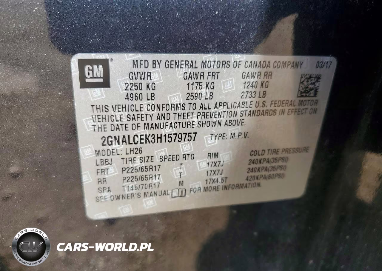 2017 Chevrolet Equinox Lt VIN:2GNALCEK3H1579757 - 13