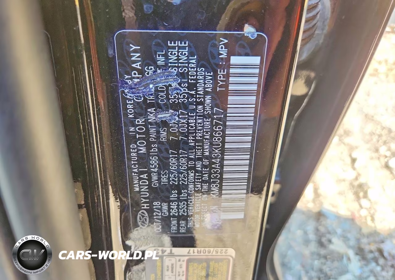 2019 Hyundai Tucson Value VIN:KM8J33A43KU866717 - 14