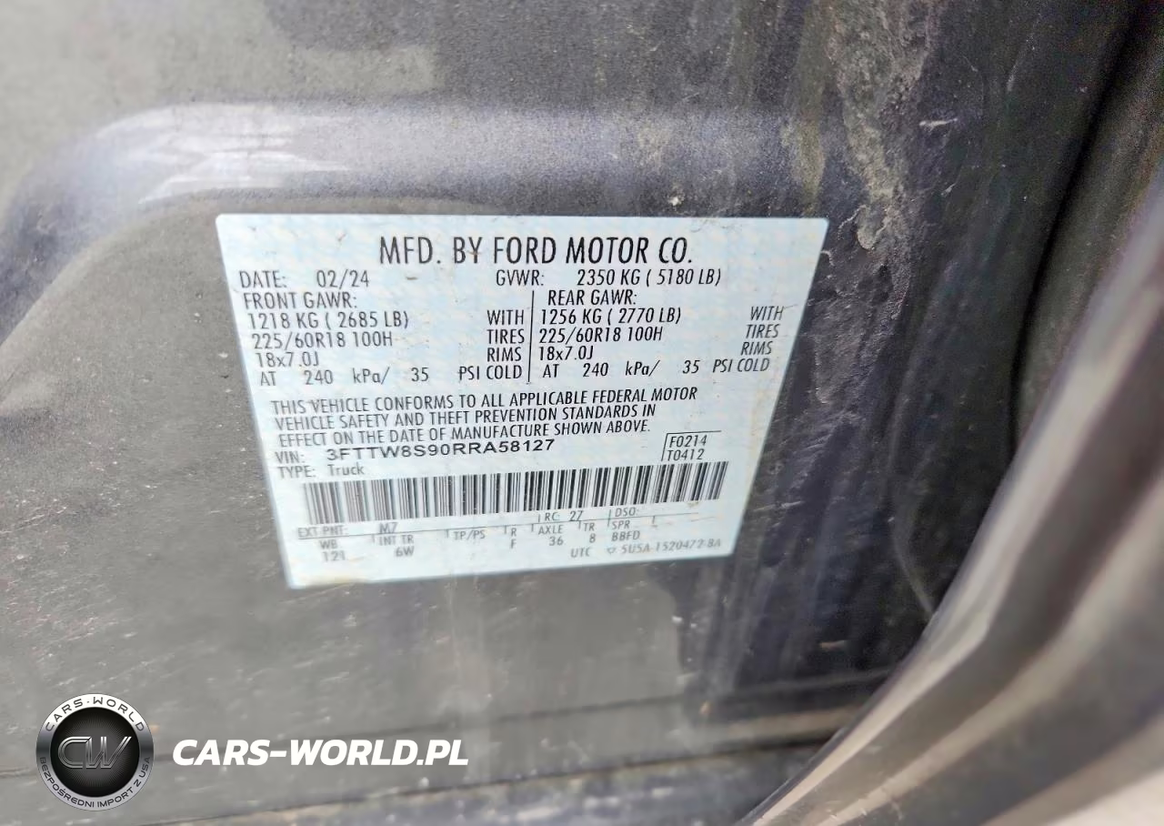 2024 Ford Maverick Lariat VIN:3FTTW8S90RRA58127 - 12