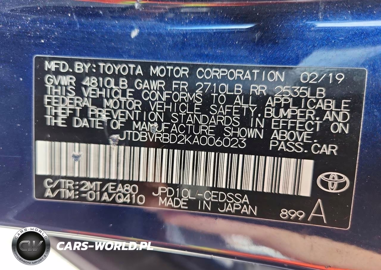 2019 Toyota Mirai VIN:JTDBVRBD2KA006023 - 12