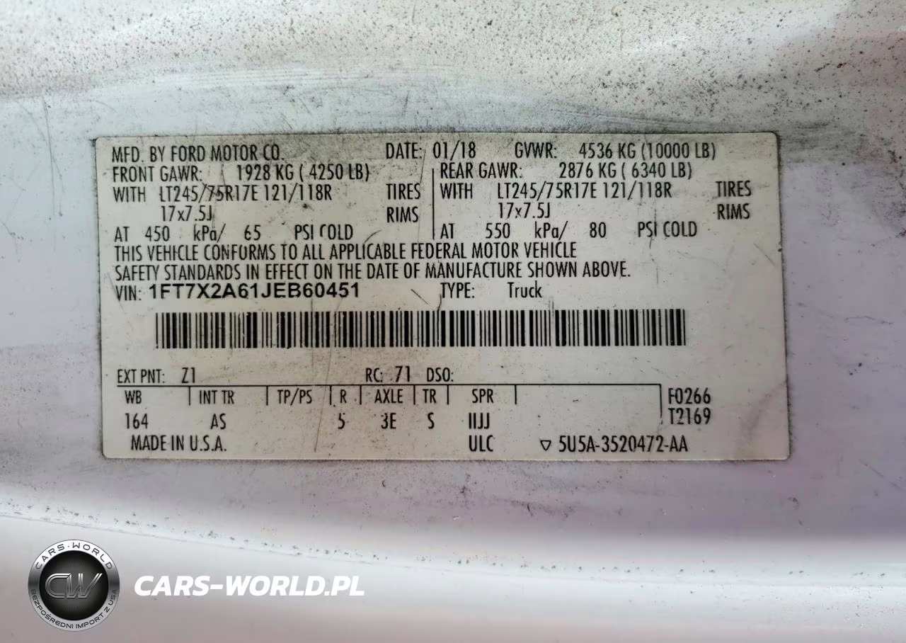 2018 Ford F250 Super Duty VIN:1FT7X2A61JEB60451 - 14