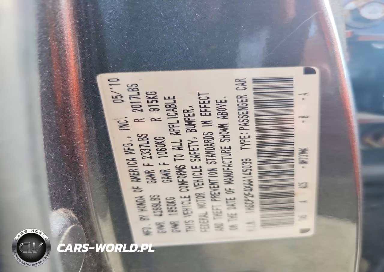 2010 Honda Accord Lxp VIN:1HGCP2F4XAA145039 - 12