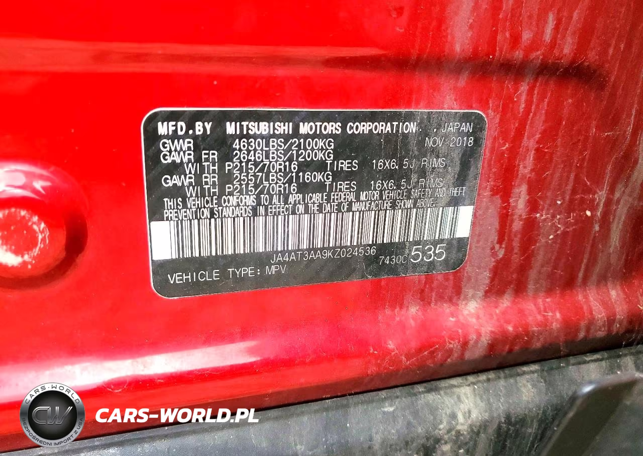 2019 Mitsubishi Eclipse Cross Es VIN:JA4AT3AA9KZ024536 - 13