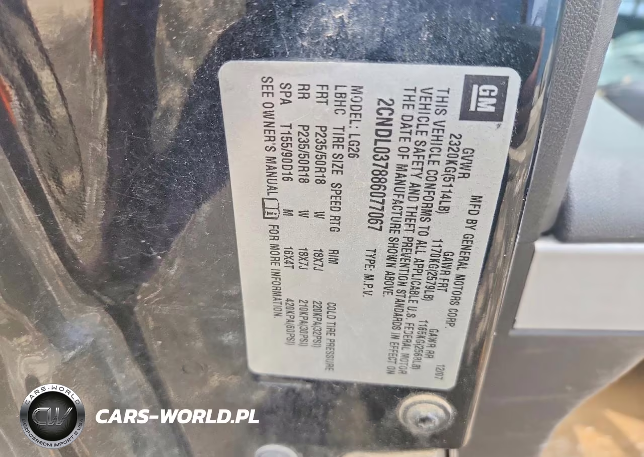 2008 Chevrolet Equinox Sport VIN:2CNDL037886077067 - 12