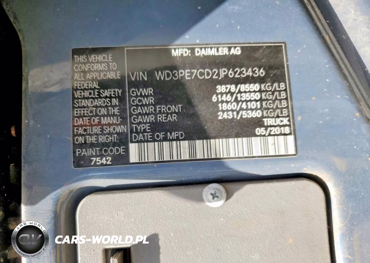 2018 Mercedes-Benz Sprinter 2500 VIN:WD3PE7CD2JP623436 - 13
