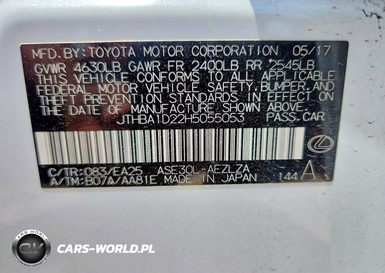 2017 Lexus Is 200T VIN:JTHBA1D22H5055053 - 12