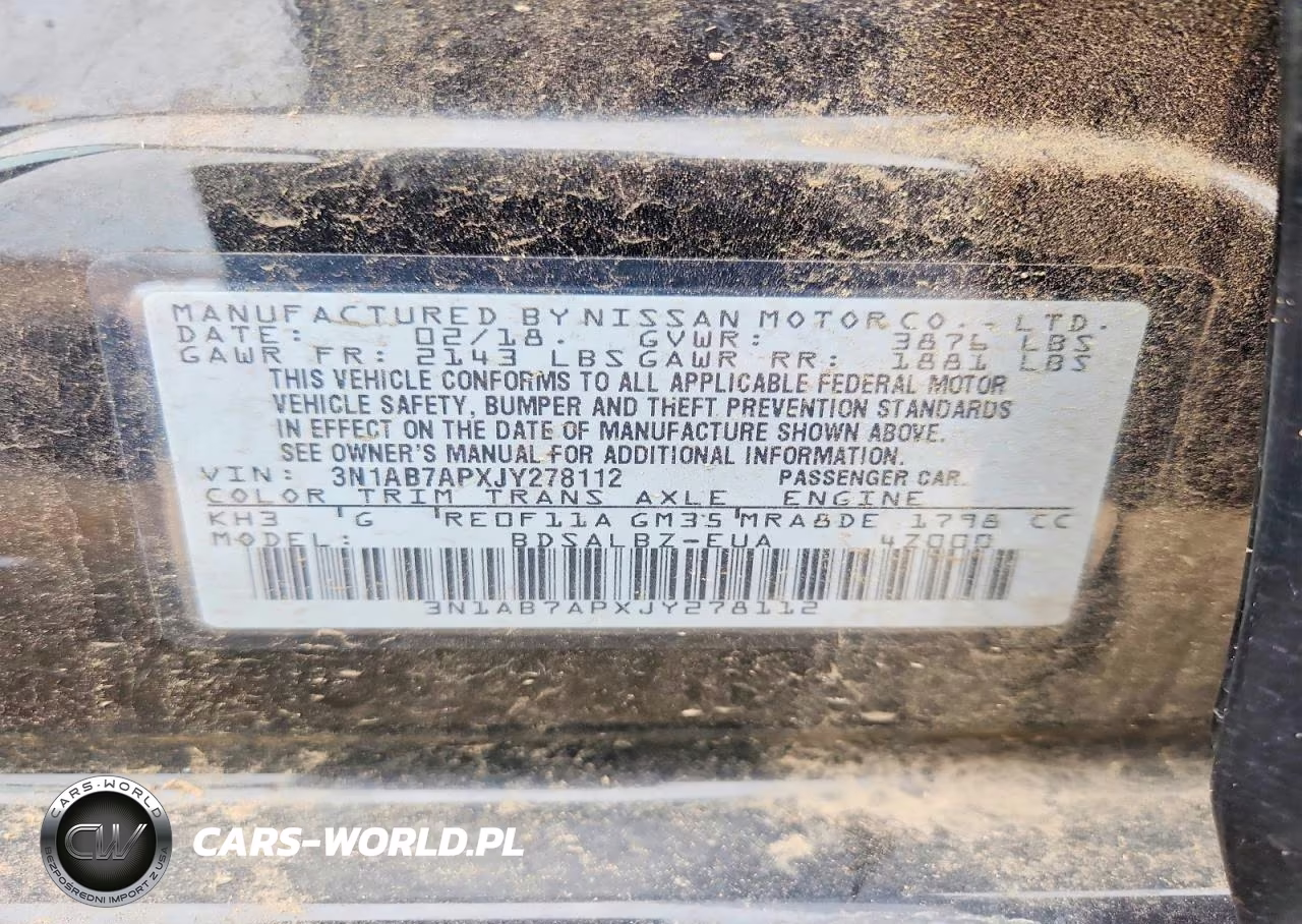 2018 Nissan Sentra VIN:3N1AB7APXJY278112 - 12