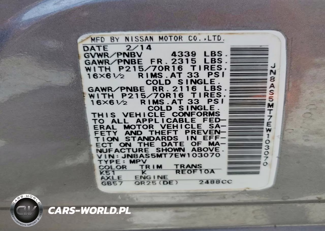 2014 Nissan Rogue Select S VIN:JN8AS5MT7EW103070 - 13