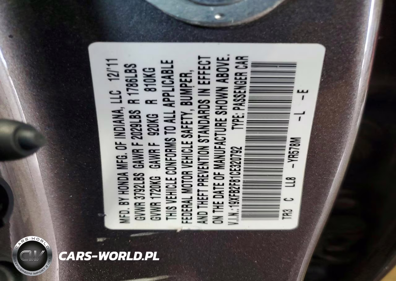 2012 Honda Civic Ex VIN:19XFB2F81CE320792 - 13
