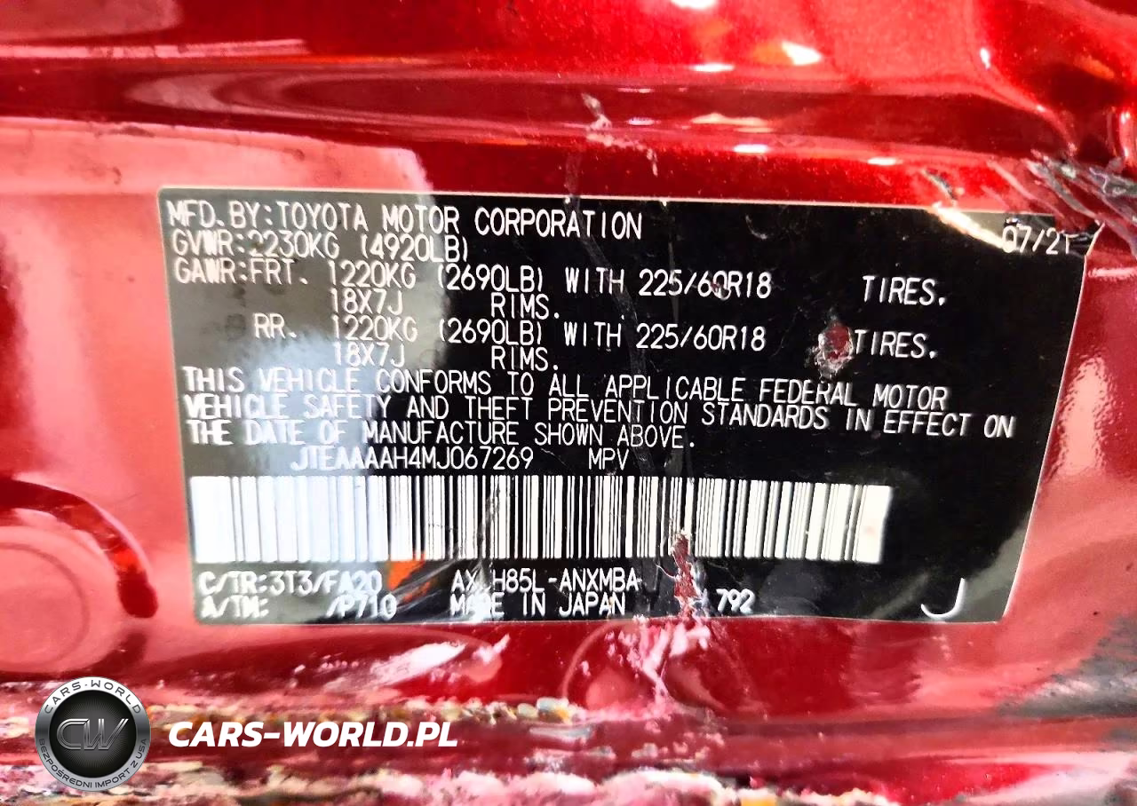 2021 Toyota Venza Le VIN:JTEAAAAH4MJ067269 - 14