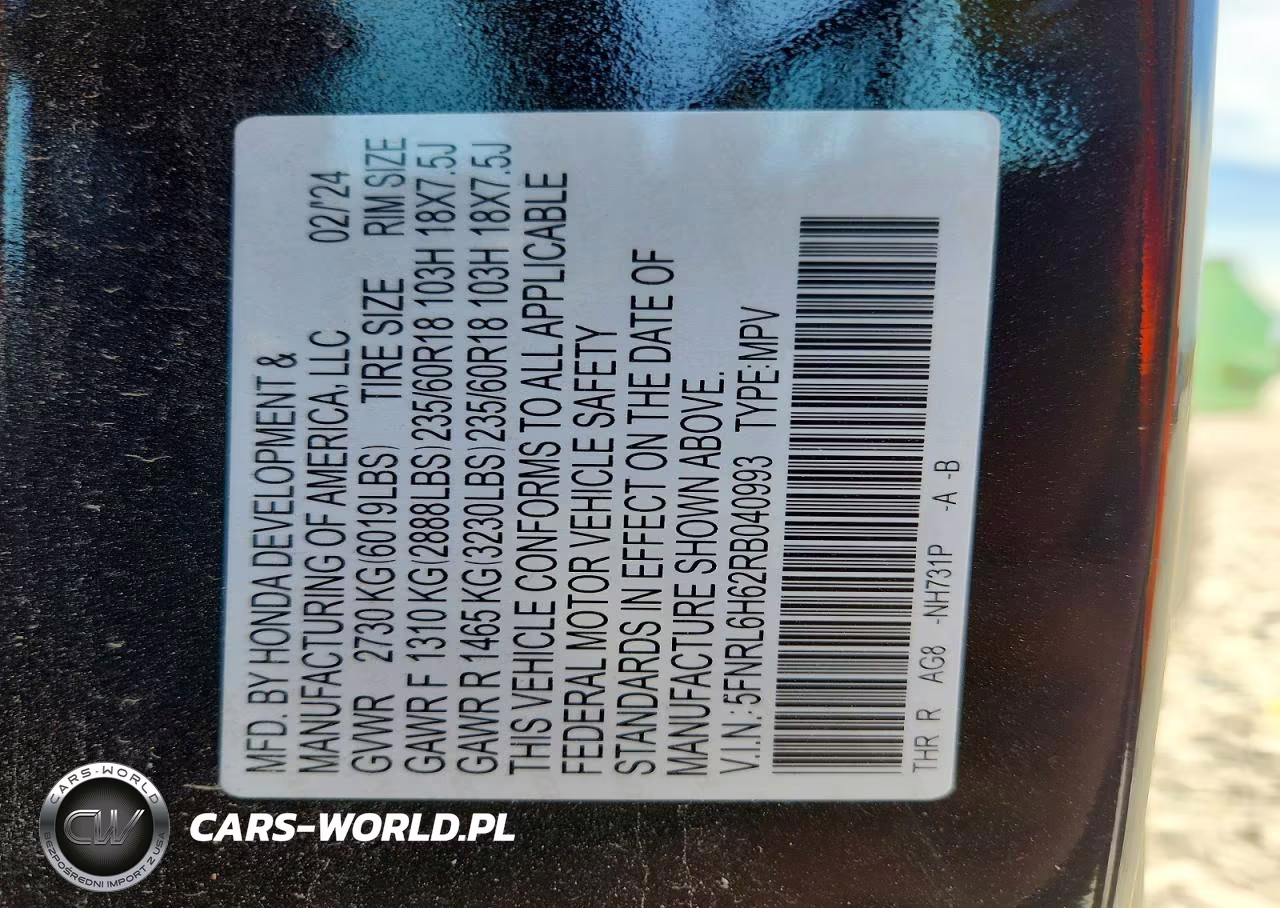 2024 Honda Odyssey Exl VIN:5FNRL6H62RB040993 - 13