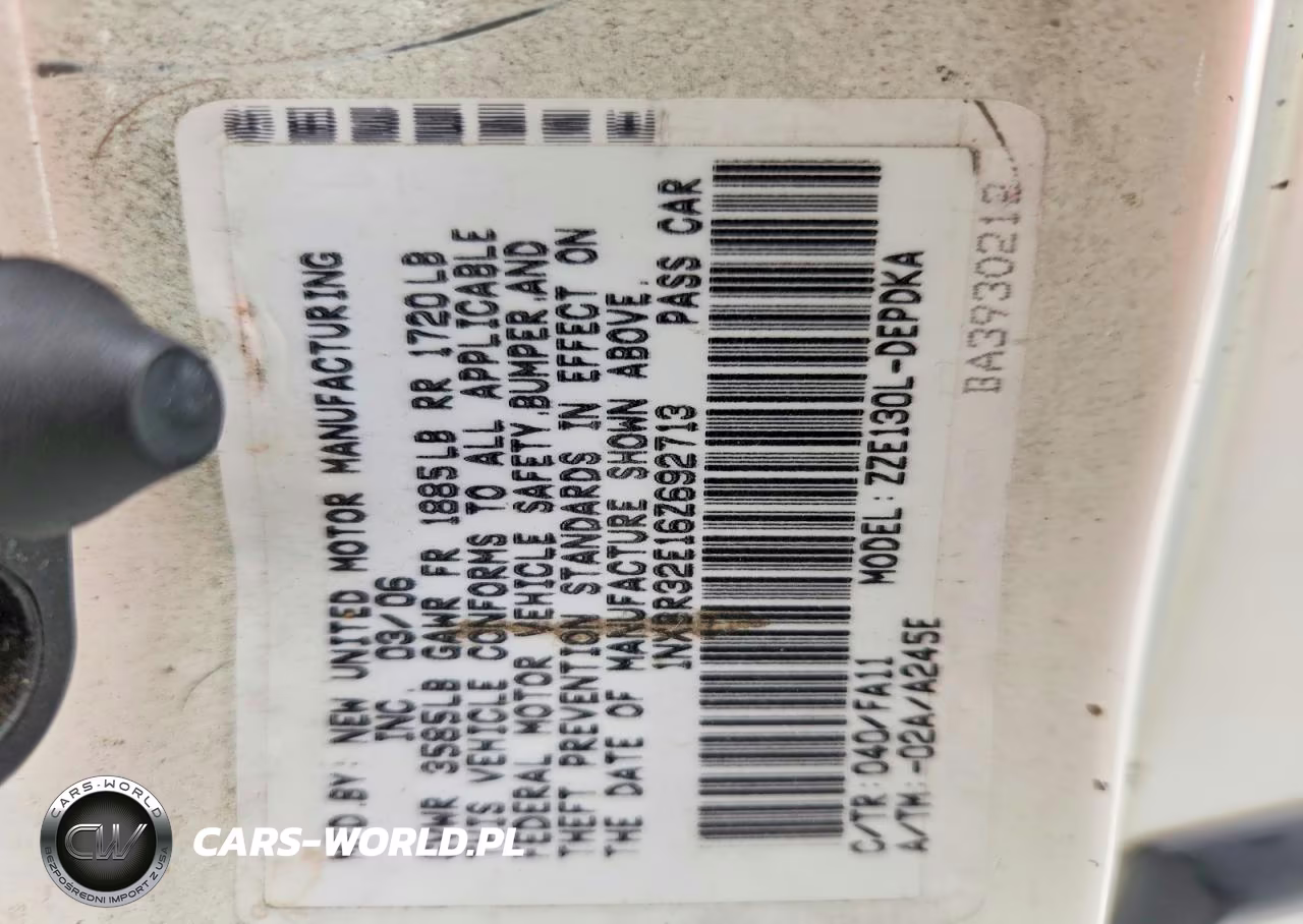 2006 Toyota Corolla Ce VIN:1NXBR32E16Z692713 - 12