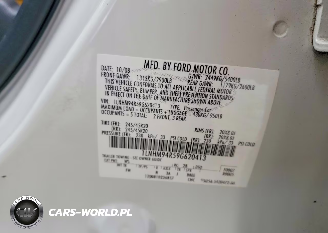 2009 Lincoln Mks VIN:1LNHM94R59G620413 - 12