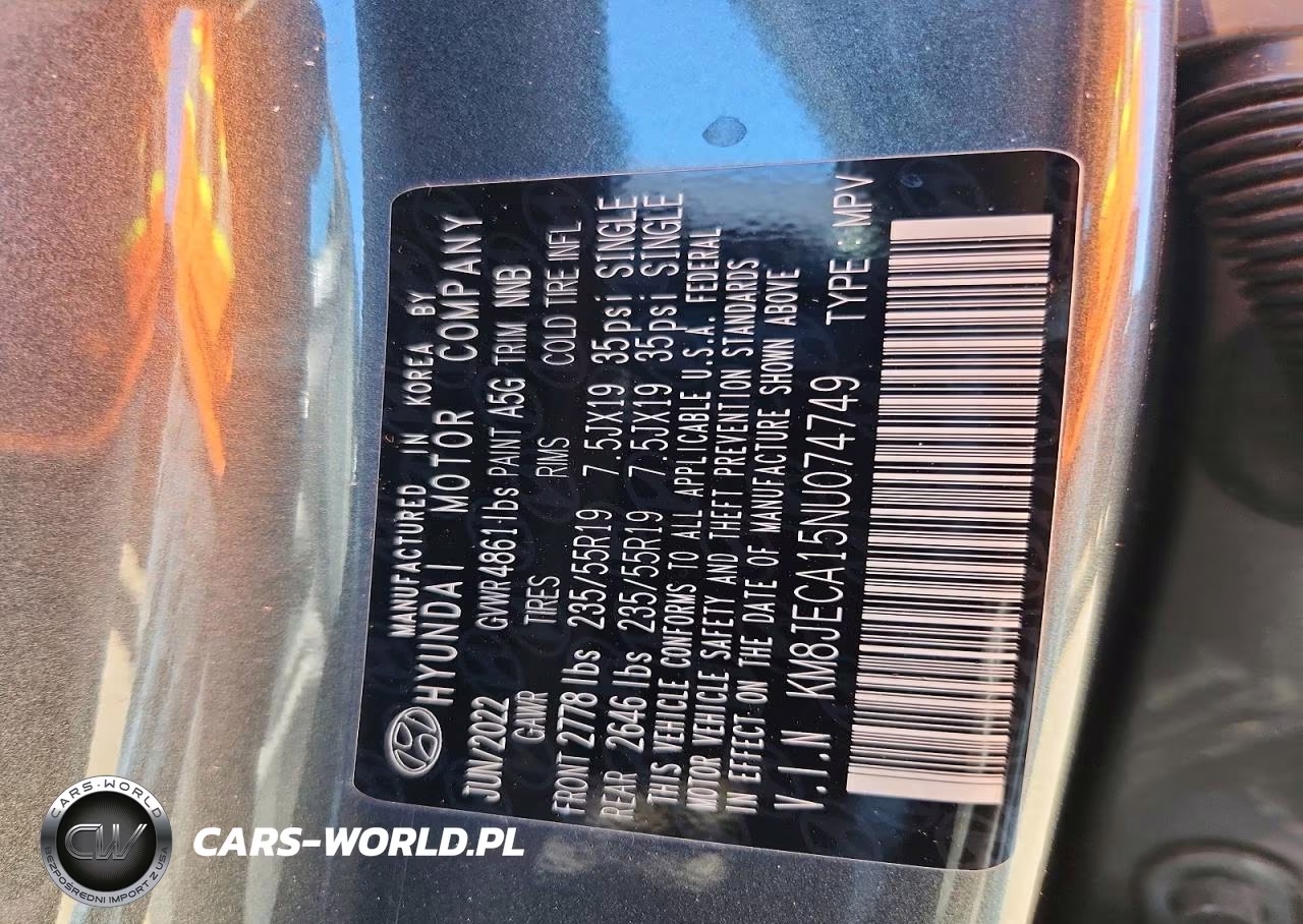 2022 Hyundai Tucson Limited VIN:KM8JECA15NU074749 - 12