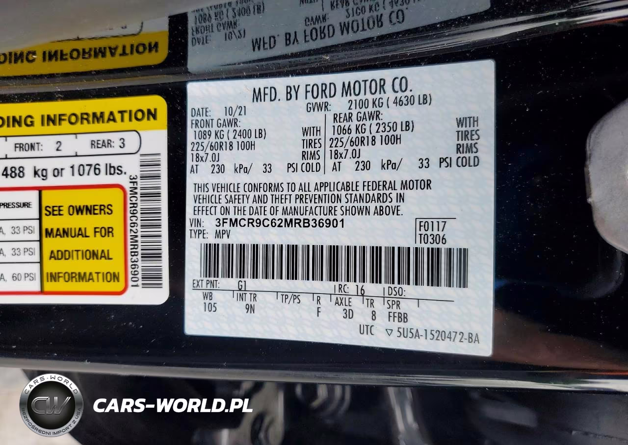 2021 Ford Bronco Sport Outer Banks VIN:3FMCR9C62MRB36901 - 13