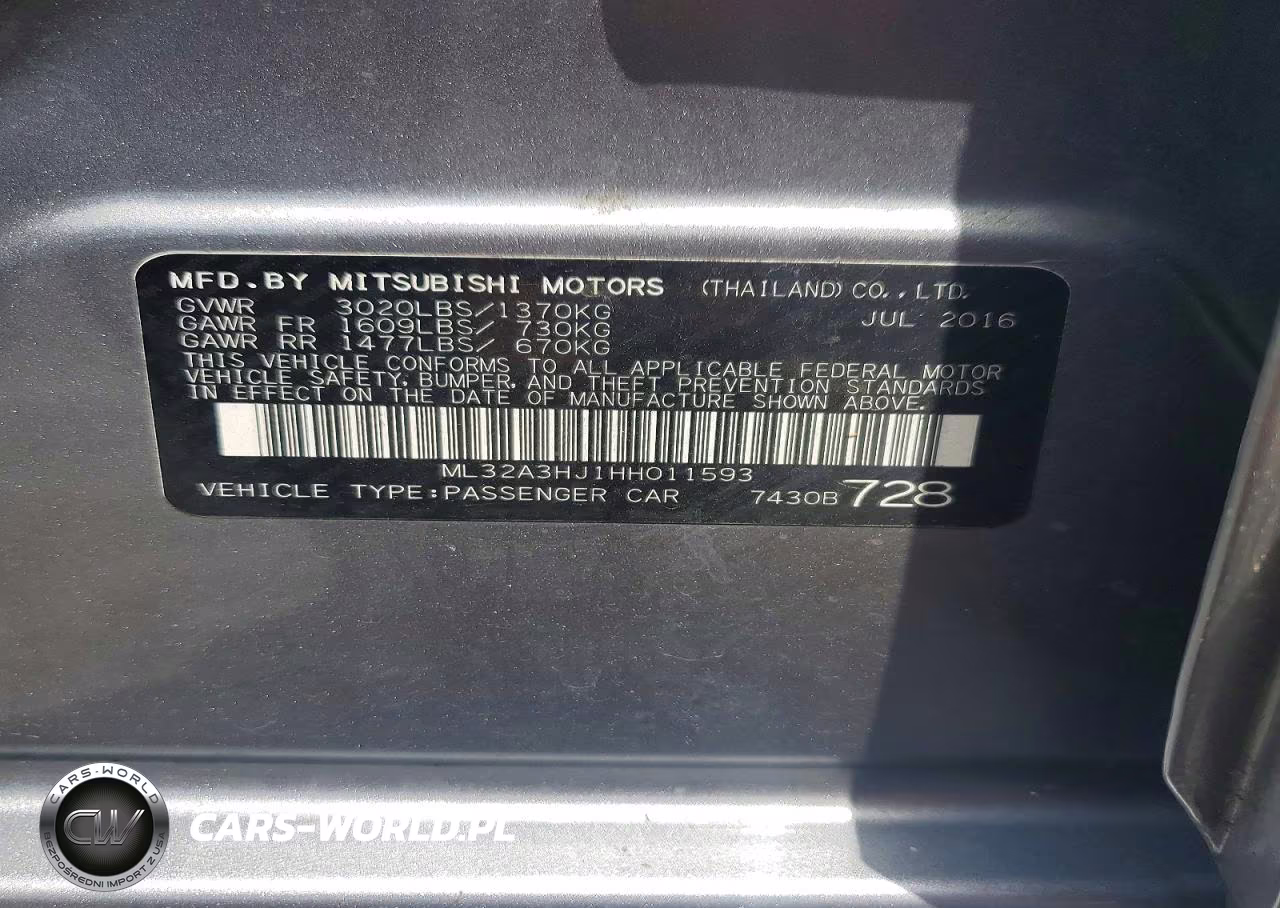 2017 Mitsubishi Mirage Es VIN:ML32A3HJ1HH011593 - 12