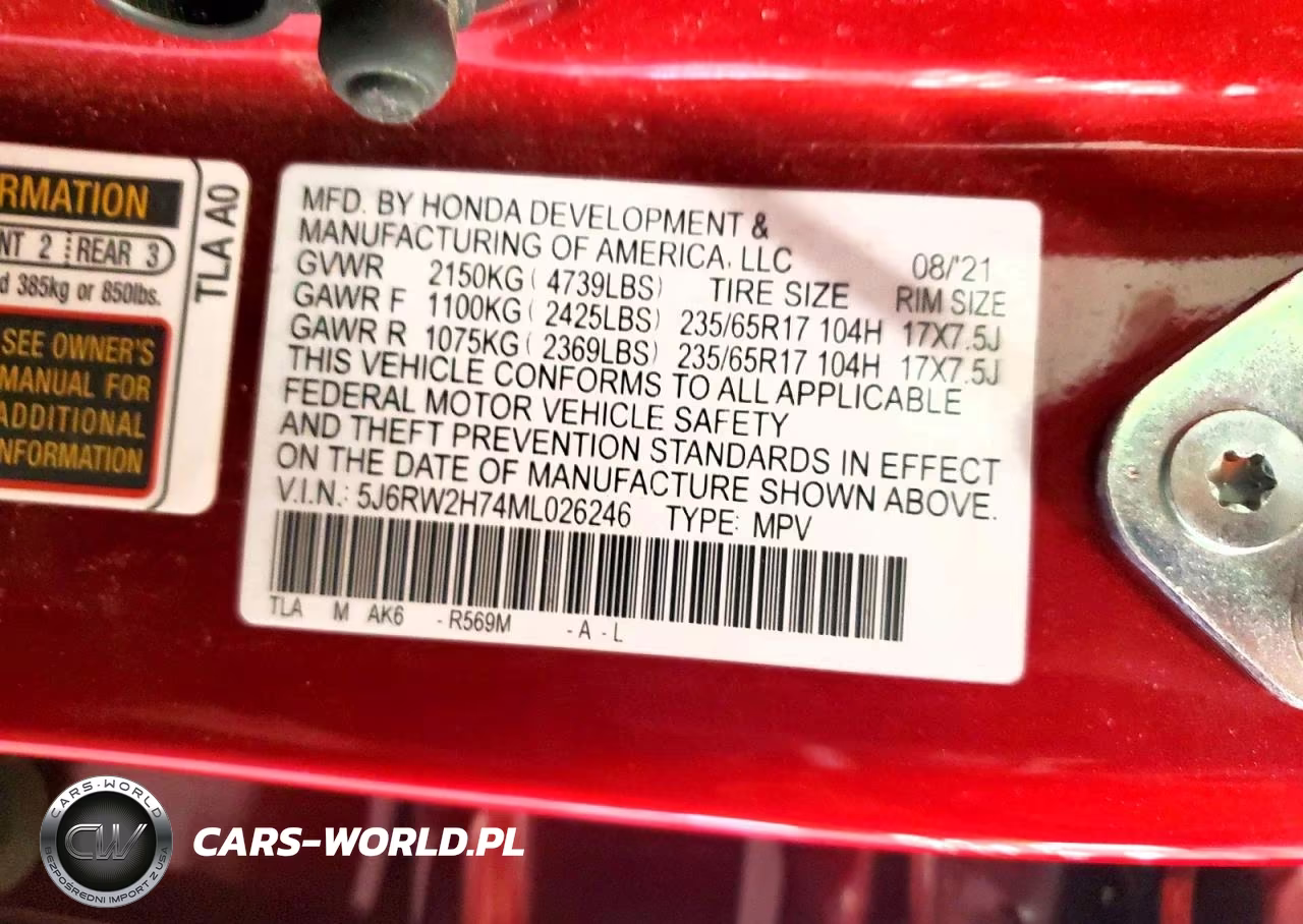 2021 Honda Cr-V Lx VIN:5J6RW2H74ML026246 - 13