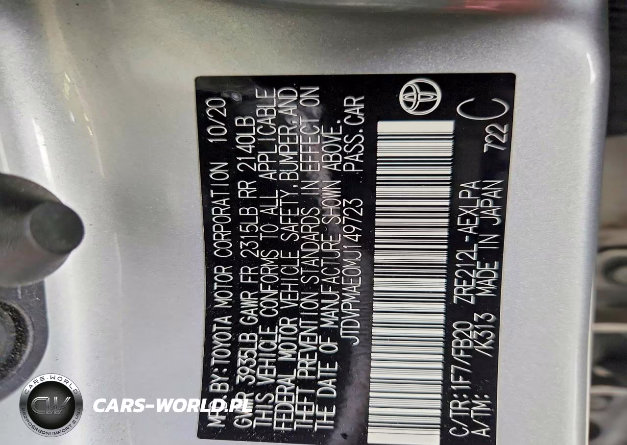 2021 Toyota Corolla Le VIN:JTDVPMAE0MJ149723 - 12