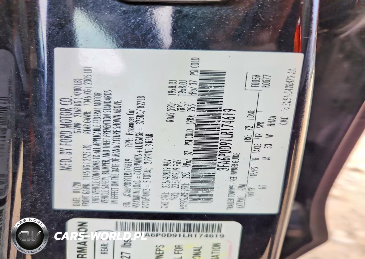 2020 Ford Fusion Titanium VIN:3FA6P0D91LR174619 - 12