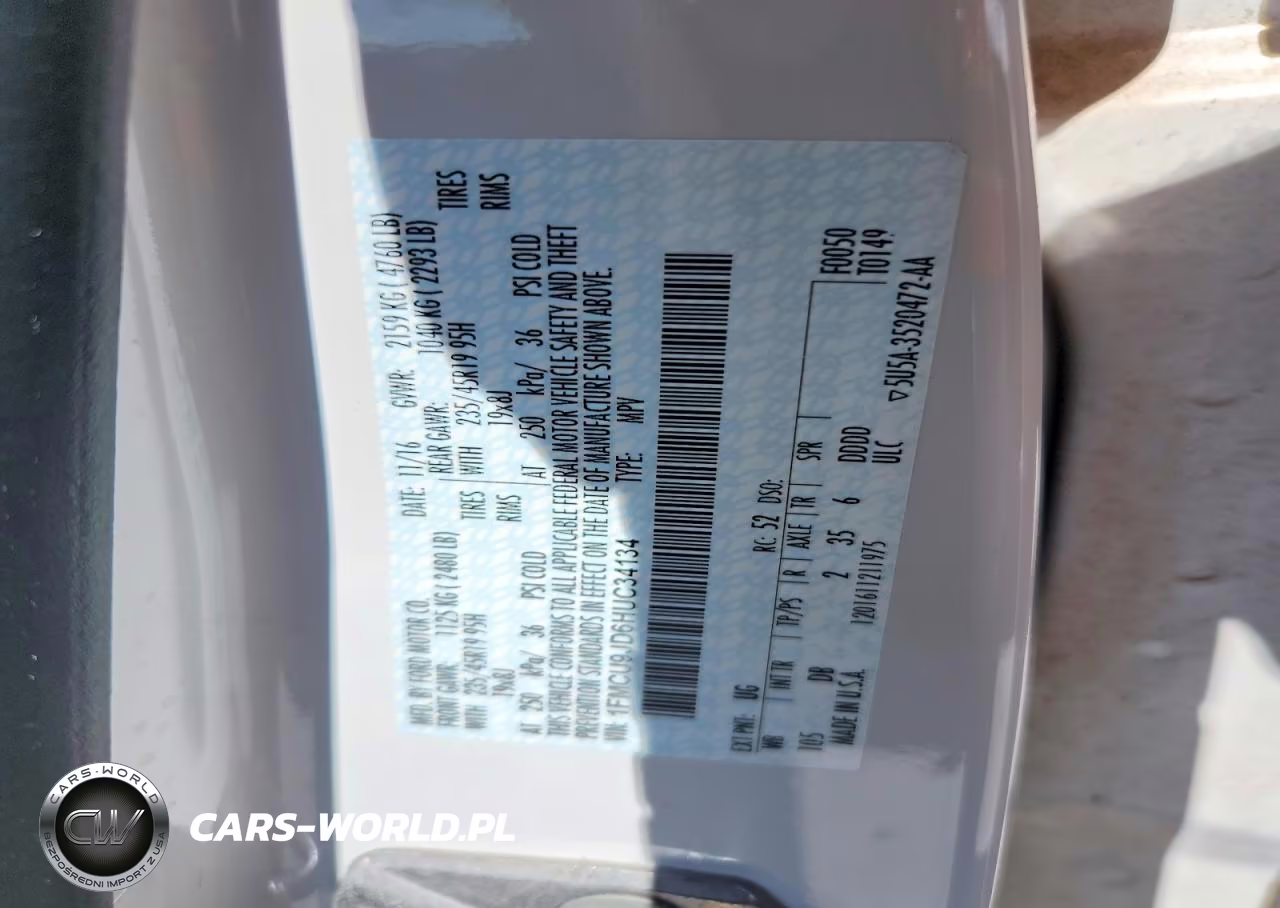 2017 Ford Escape Titanium VIN:1FMCU9JD6HUC34134 - 13