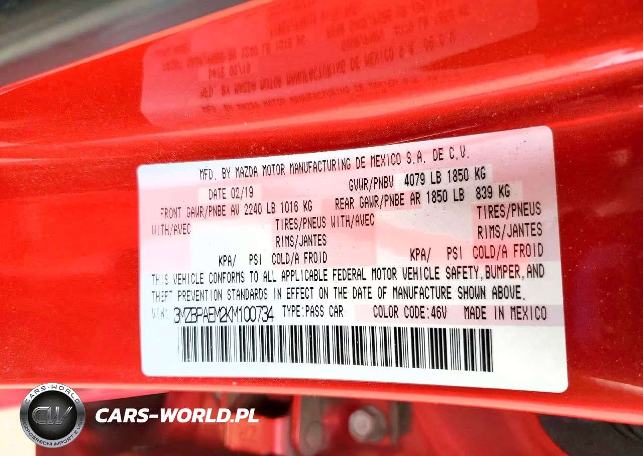 2019 Mazda 3 Premium VIN:3MZBPAEM2KM100734 - 13