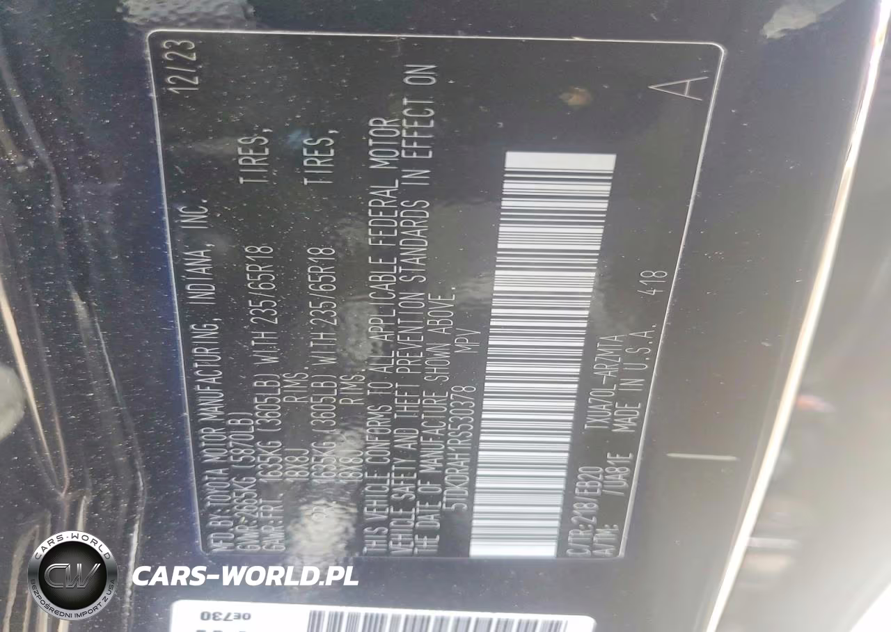 2024 Toyota Highlander Xle VIN:5TDKDRAH1RS530378 - 13