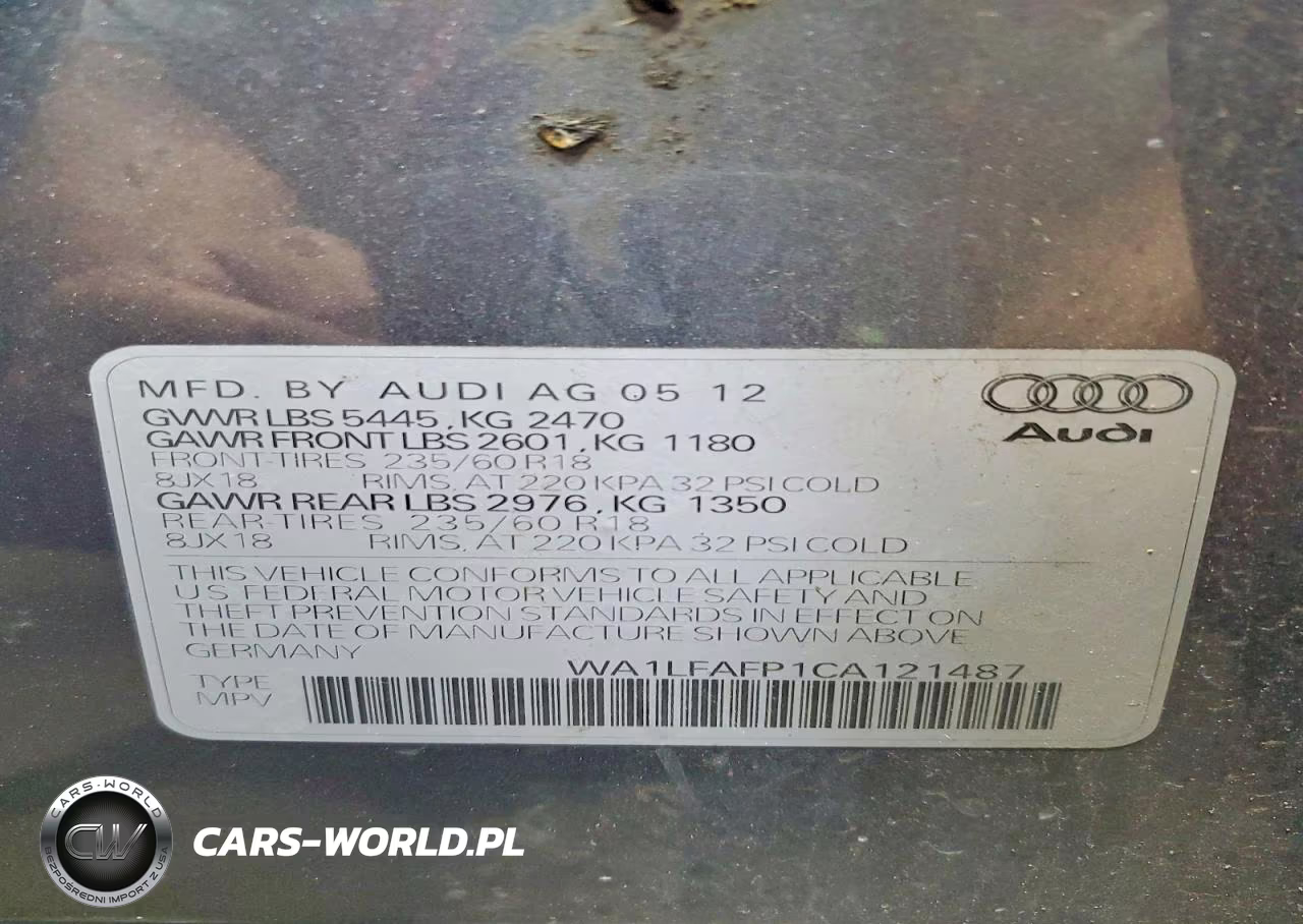 2012 Audi Q5 Premium Plus VIN:WA1LFAFP1CA121487 - 13