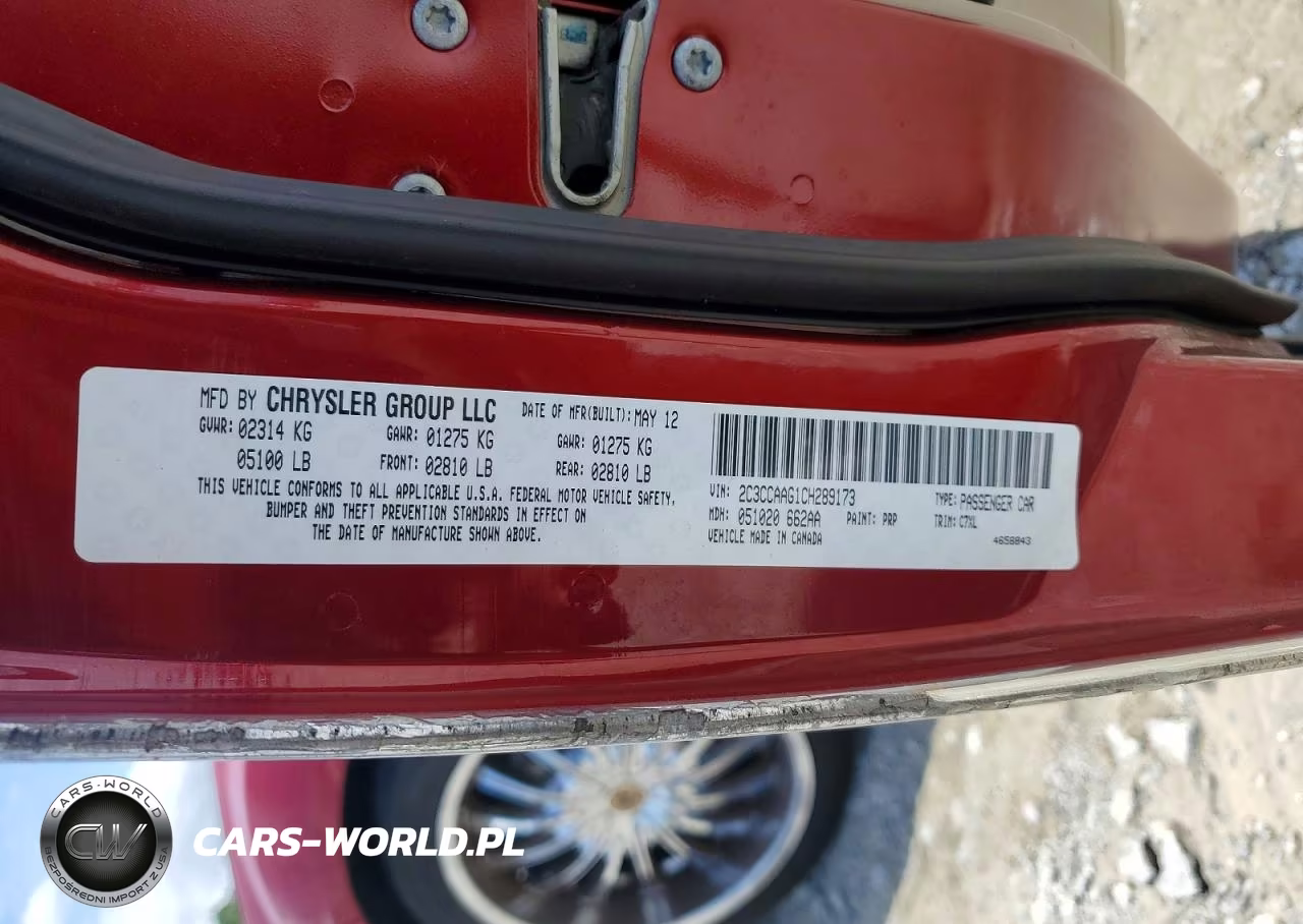 2012 Chrysler 300 VIN:2C3CCAAG1CH289173 - 12
