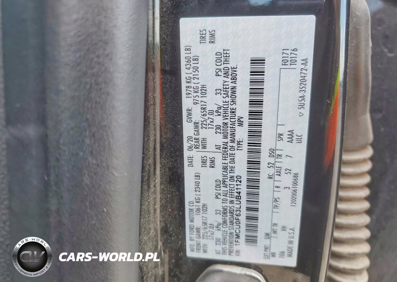 2020 Ford Escape S VIN:1FMCU0F63LUB41120 - 13