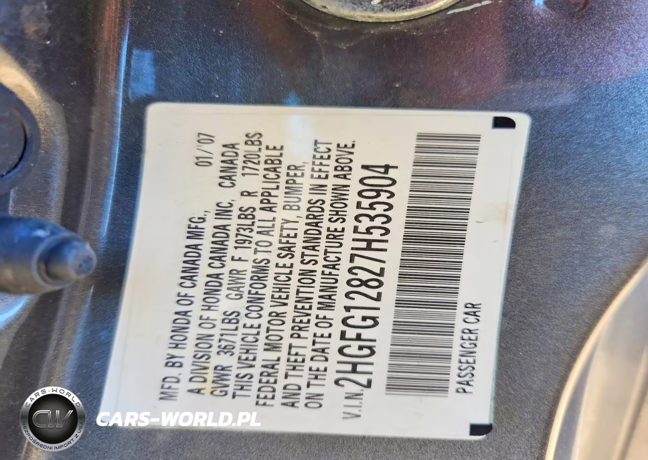 2007 Honda Civic Ex VIN:2HGFG12827H535904 - 13