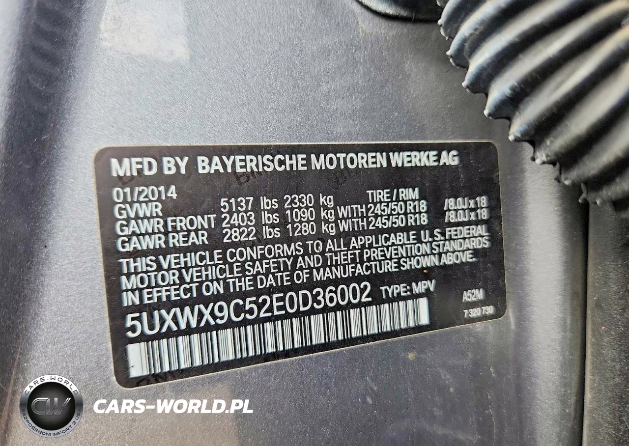 2014 BMW X3 xDrive28I VIN:5UXWX9C52E0D36002 - 12